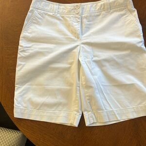 Talbots White Bermuda Shorts Classic Cotton Style